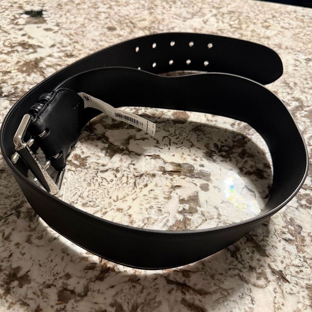 Ralph Lauren Black Leather Belt – Men’s | Made In Italy | XL | New With Tag - Picture 5 of 17